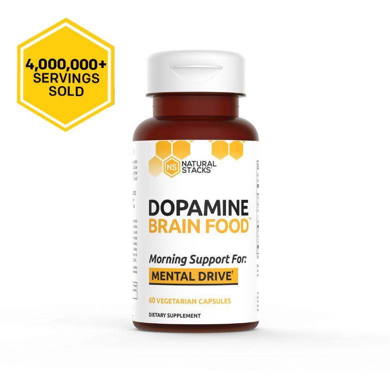 Dopamine Brain Food Supplement w/L-Tyrosine - Promotes Mental Drive, Clarity & Focus - Supports Mental Energy - 60 Capsules