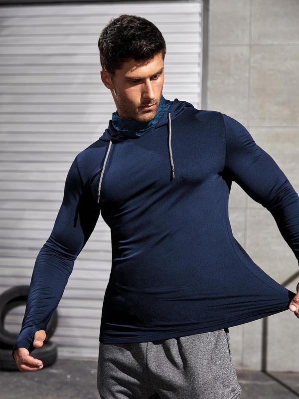 Men's SPF Sun Shirt Hoodie With Face Mask - UPF 50+ Long Sleeve Fishing Hiking Shirt With Thumb Holes & Pocket - View #12