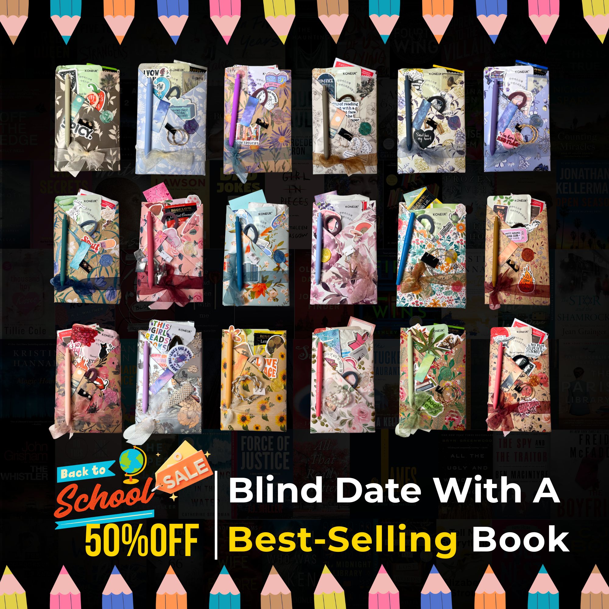 Blind Date With a Book Value Box - Perfect Gift for BookTok, Friends, and Self-Care, Personalized Free Bookish Gifts Back to School - New York Times, USA Today, Wall Street Journal Book Gift Box