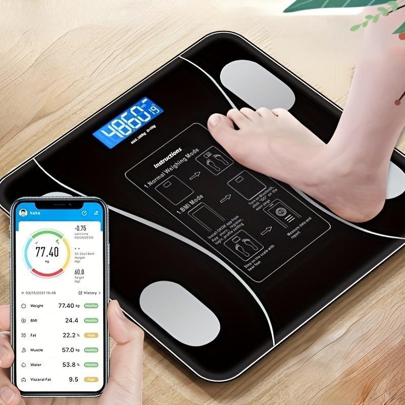 Smart Digital Weight Scale, High Accuracy BT Compatible Electronic Scale, LED Display Body Composition Intelligent Scale with Smartphone App, for Home