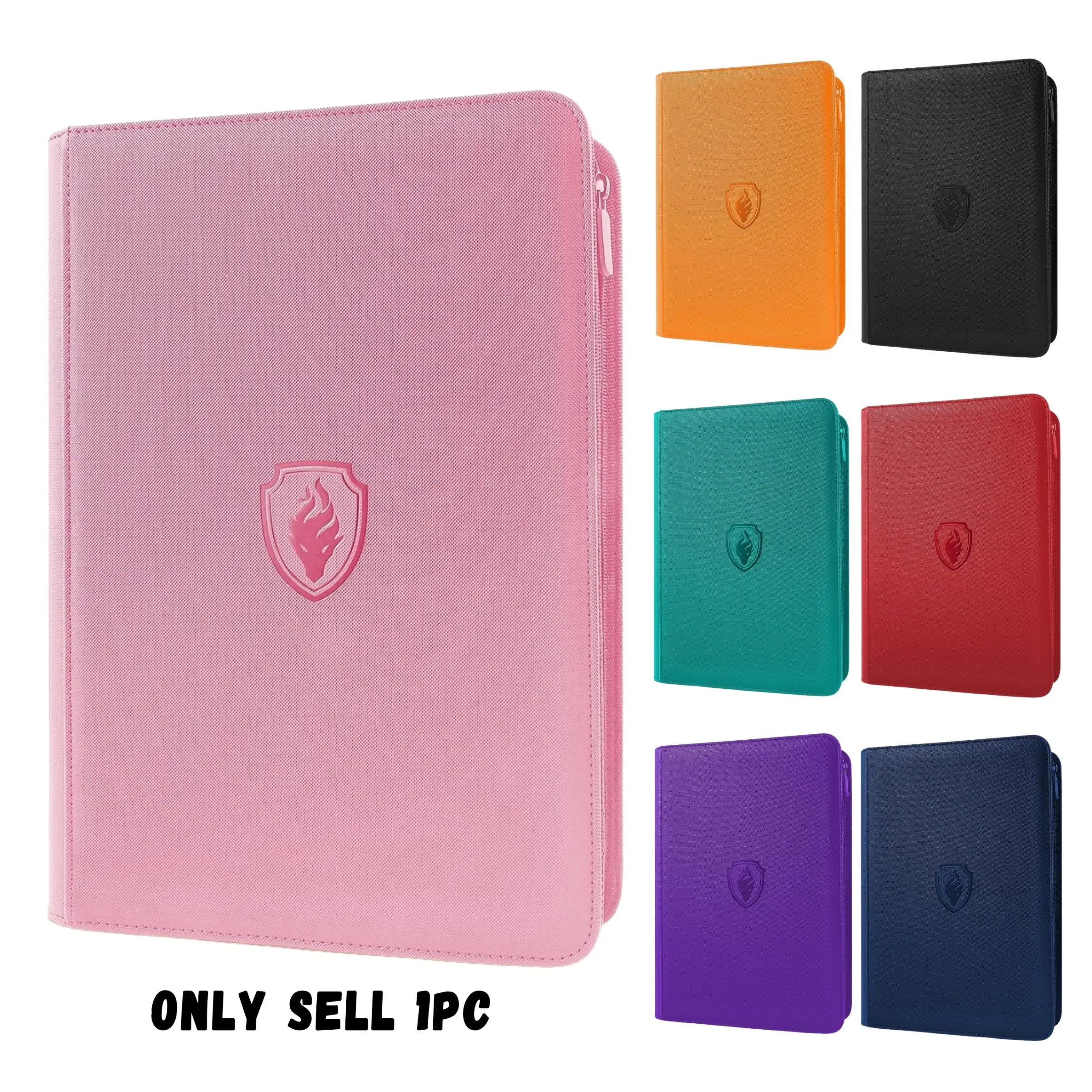 9-Pocket Zipper Card Binder, 360-Card PU Cover Side-Loading Trading Card Holder Album, Trading Card Storage Organizer