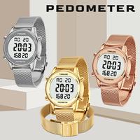 查看[Step Counter Pedometer Watch with Stainless Steel Bracelet, Stylish ...