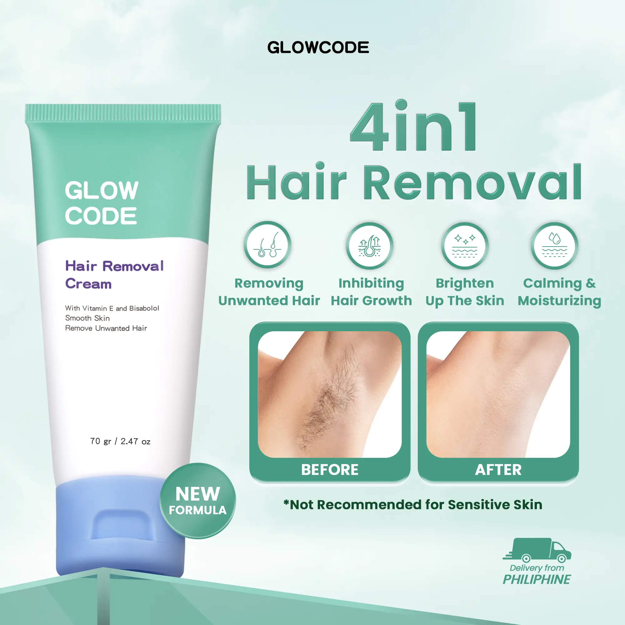 Glowcode Deo Glowcode 4in1 Hair Removal Cream Body Care 70g Gen TikTok爆款商品分析 - GMV ...