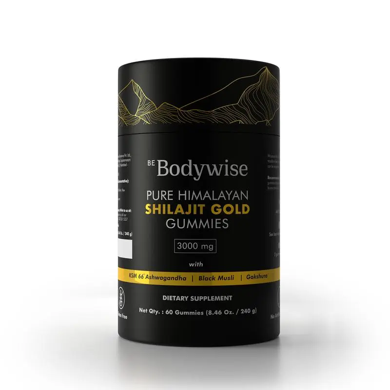 Be Bodywise Pure Himalayan Shilajit Gummies | With Ashwagandha, Gokshura & other herbs | No added sugar | 60 Gummies