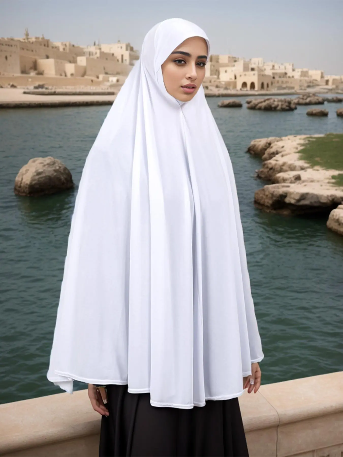 Women's Solid Color Instant Hijab, Casual Chic Elegant Fashionable Modesty Hijab Wrap for Daily Wear, Fashion Accessories for Women & Girls