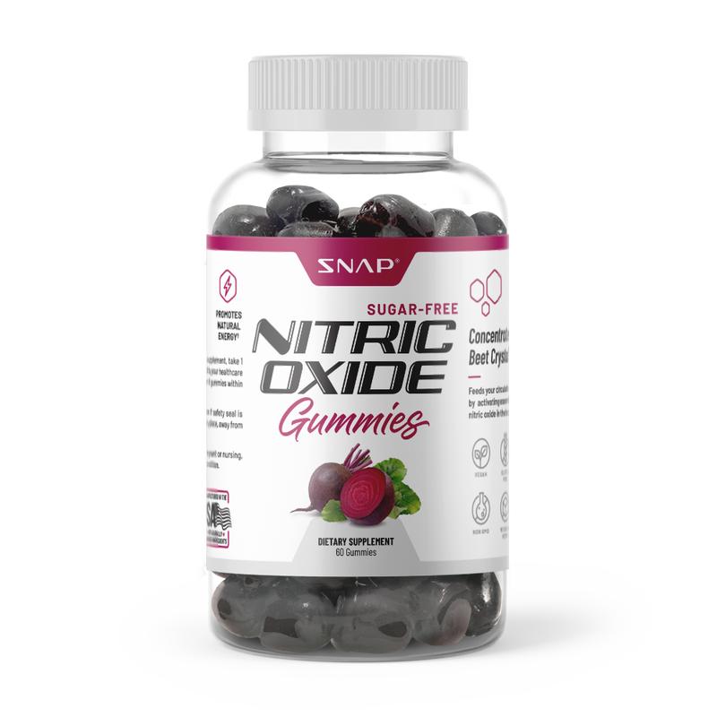 Snap Supplements - Sugar Free Nitric Oxide Beet Root Gummies - Heart Health, Energy Boost - Circulation - Nitric Oxide Booster - 3rd party tested