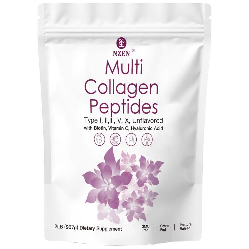 Multi Collagen Peptides Powder Pasture - Hydrolyzed Protein Peptides with Hyaluronic Acid, Biotin & Vitamin C - Unflavored - Bathroom