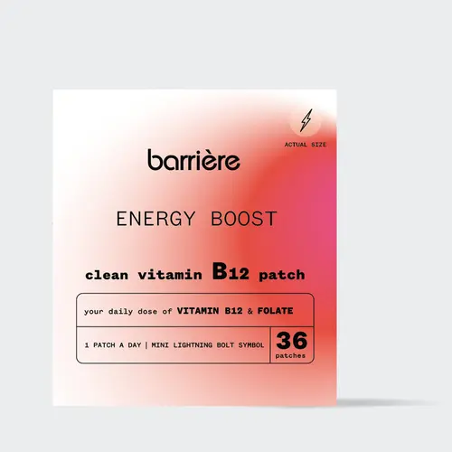 Barrière Energy Boost Vitamin B12/B9 (Folic Acid) Wearable Patches; One Patch a Day; Healthy Brain & Nervous System;Lightning Bolt and Mini Menagerie Print Healthcare