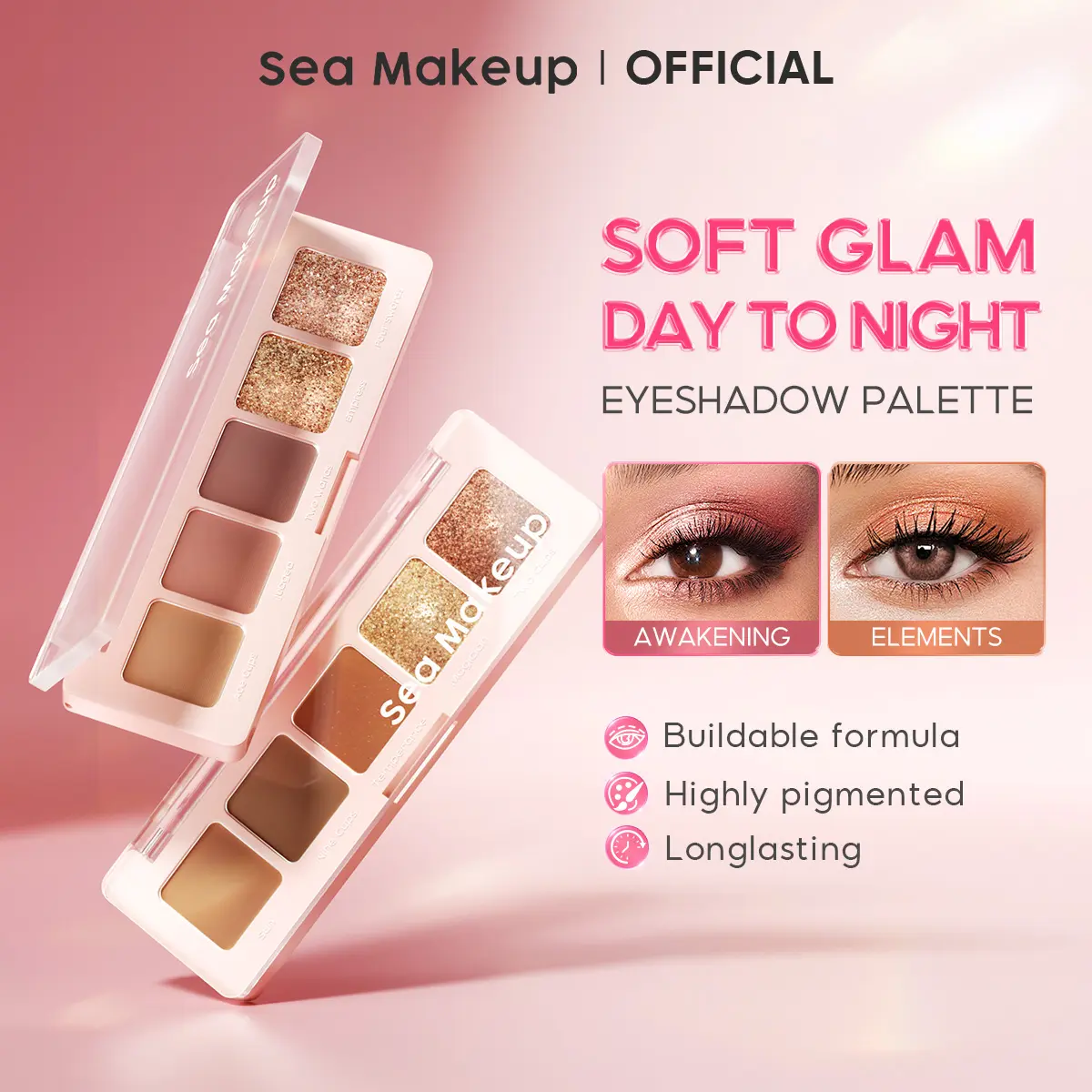 Sea Makeup Day to Glam Eyeshadow Palette