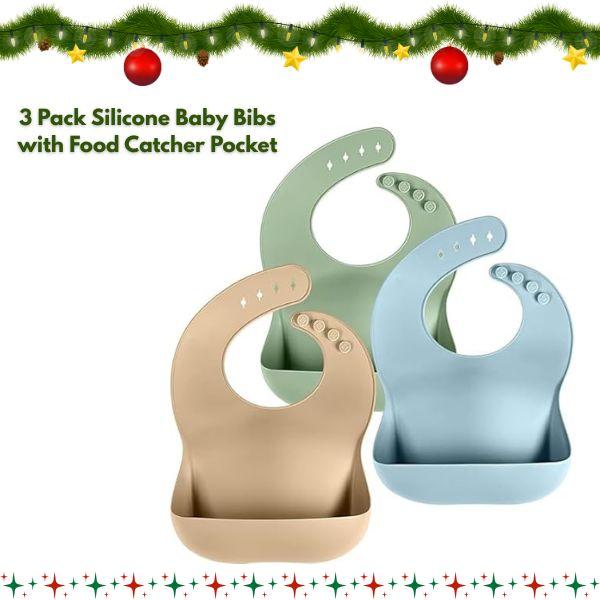 3 Pack Silicone Baby Bibs with Food Catcher Pocket TikTok爆款商品分析 - GMV ...