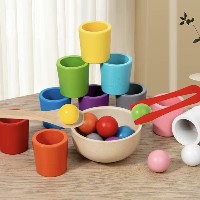 查看[Wooden Color Matching Toy, 1 Set Colorful Round Shaped Montessori ...