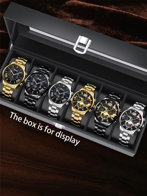 查看[6pcs Men's Quartz Watch Set, Stylish Timepieces for Everyday Wear ...