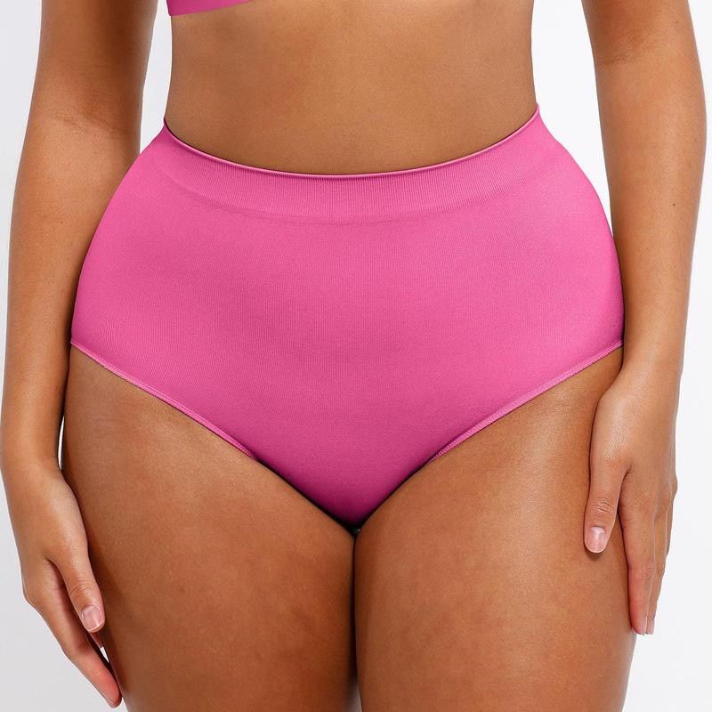 Feelingirl Seamless High-Waist Tummy Control Antibacterial Peach Hip Brief Comfort Nylon Womenswear Casual Fit Everyday Style Spandex