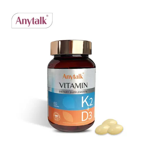 Anytalk-Vitamin D3 & K2  60 capsules Healthcare Edible  Supplement Fitness Dietary Optimum