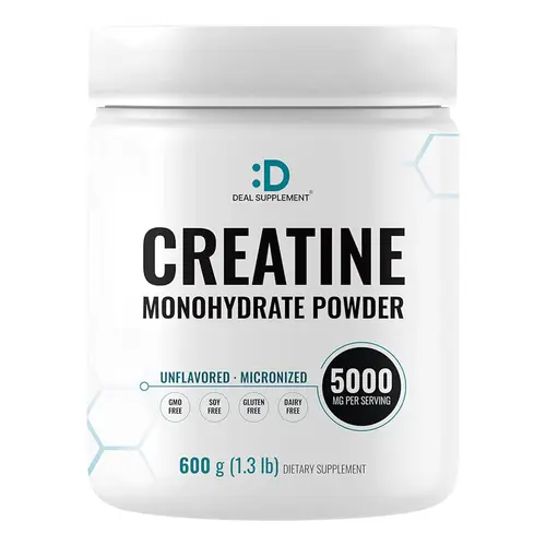 Deal Supplement Creatine Monohydrate Powder Fitness Healthcare Supplement for improve，Strength and Endurance Muscle 600g-5g per Serving