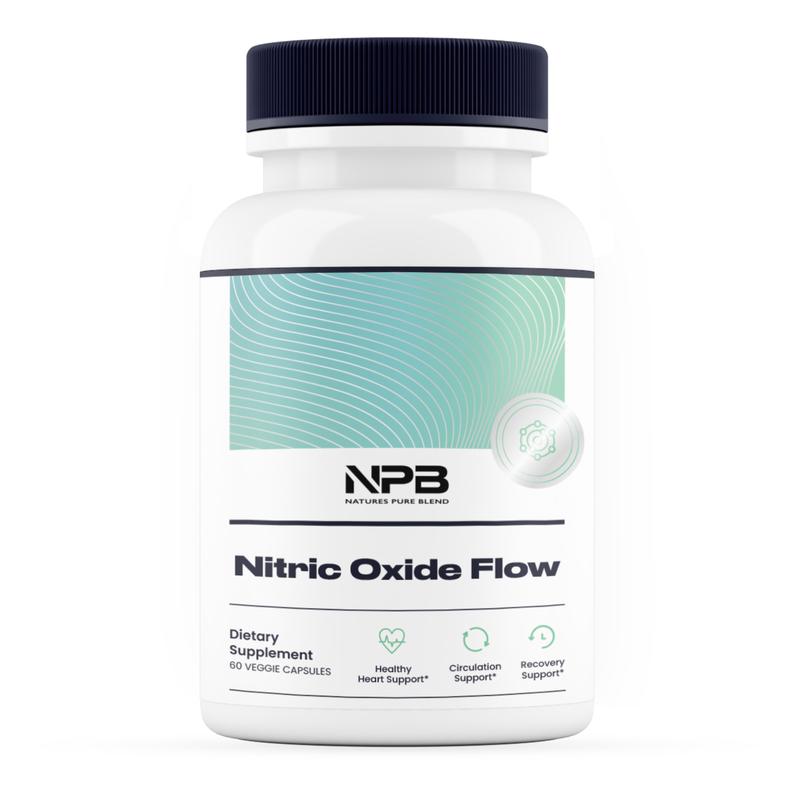 Nitric Oxide Flow - Blood Pressure Support, Supplement Edible, Dietary, Fitness, Blood Flow, Nitric Oxide Booster, Amino Acid, Recovery Support