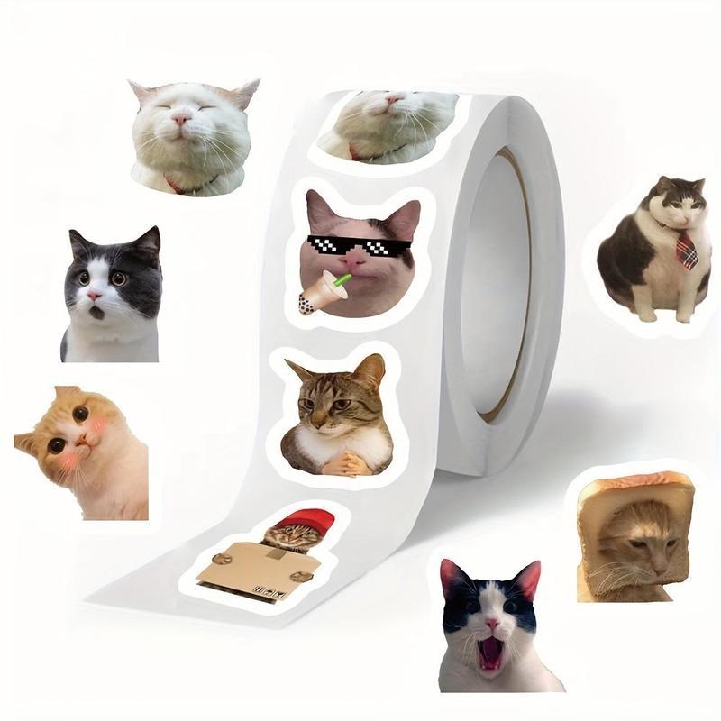 查看[Cat Pattern Sticker, 500pcs/roll Cute Cat Face Expression Sticker ...
