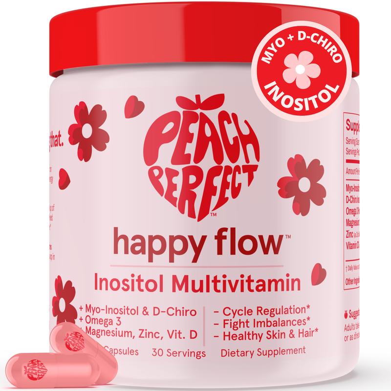 Peach Perfect Inositol Multivitamin - Peach Perfect Myo-Inositol, D-Chiro Inositol, Omega 3 Fitness Healthcare