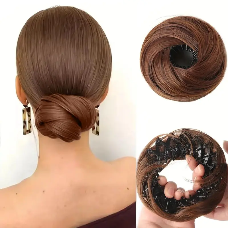 查看[Sanggul Rambut Sintetik, 1PC, dengan Klip Elastik Bulatan, Rambut ...