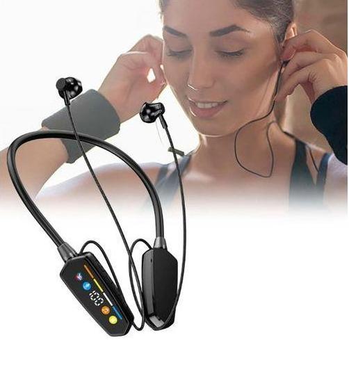 查看[Neckband Bluetooth headphones, LED digital display, necklace design ...