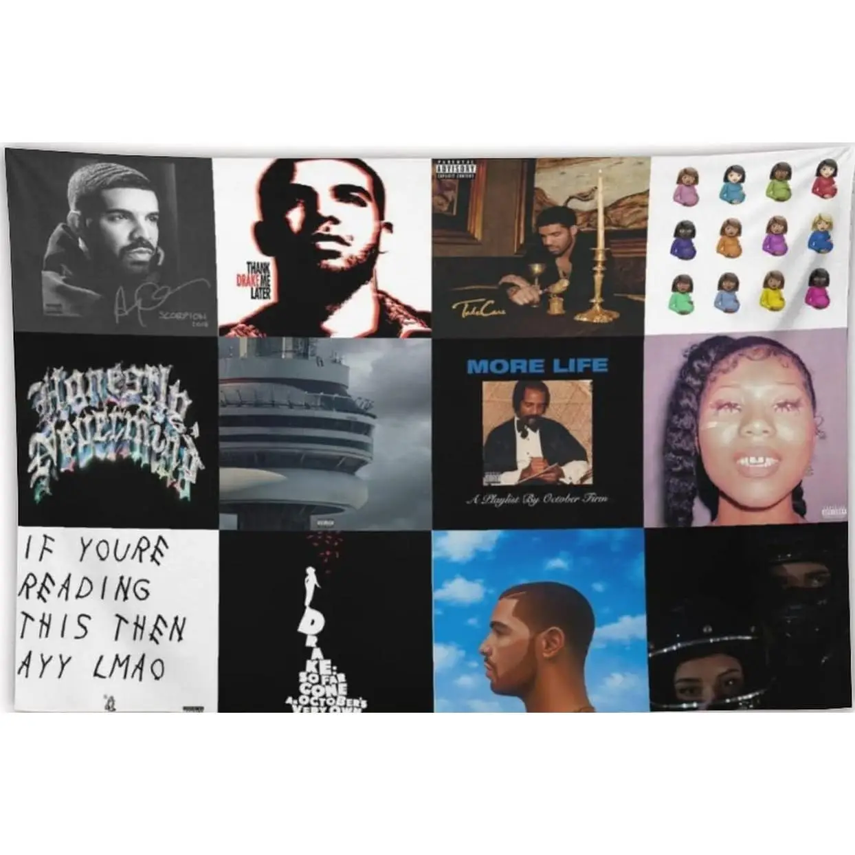 查看[Rapper Drake Music Album Cover Collage Tapestry Wall Hanging Room ...