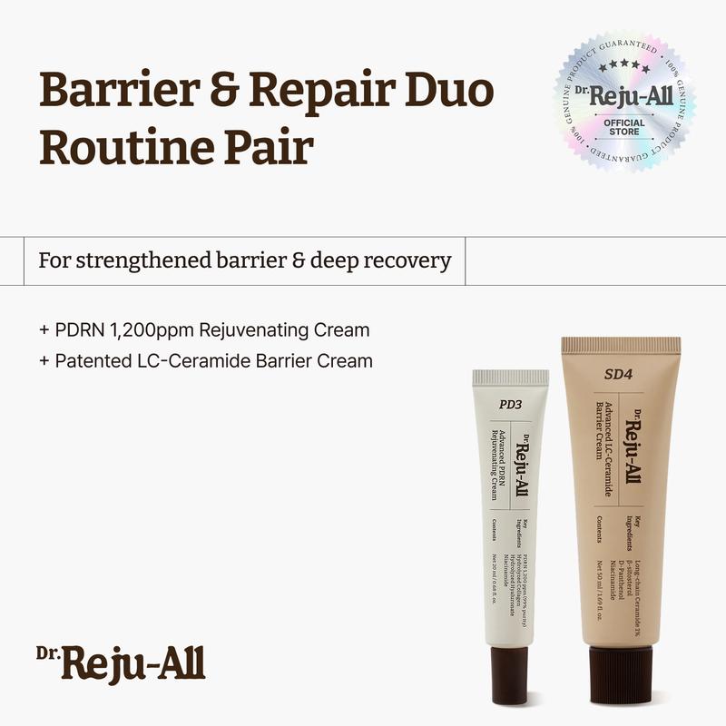 [Official]Dr.Reju-All Barrier & Repair Duo  - Advanced PDRN Rejuvenating Cream & LC Ceramide Cream Daily Moisturizers Elastic Skin Moisturize Deep Nourishing, Barrier Intensive Cream