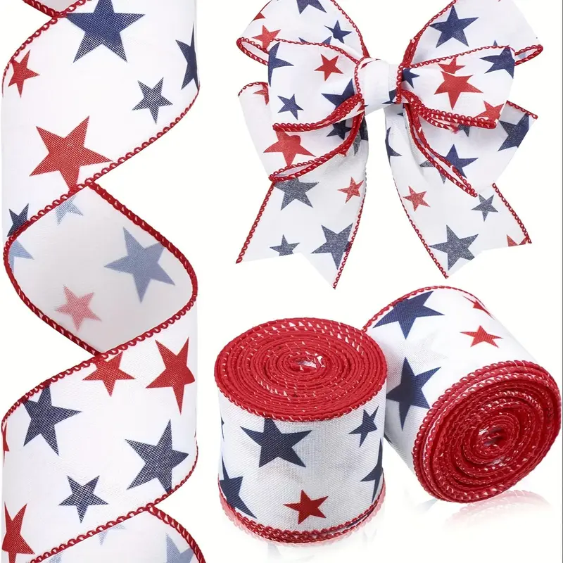Star Pattern Ribbon, Patriotic Themed Wired Edge R TikTok爆款商品分析 - GMV ...