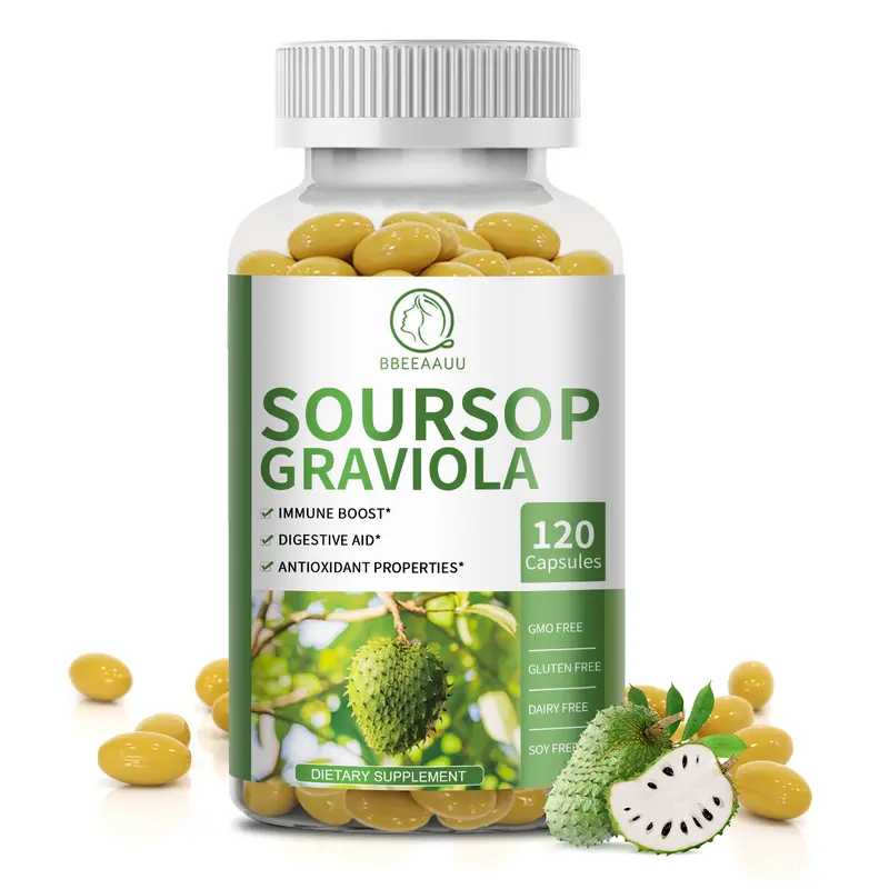 Your Soursop Graviola Capsules Edible Supplement,120 Counts, for Cell Regeneration, Immunity, Digestive, Antioxidants, Dietary Healthcare. Fitness Optimum