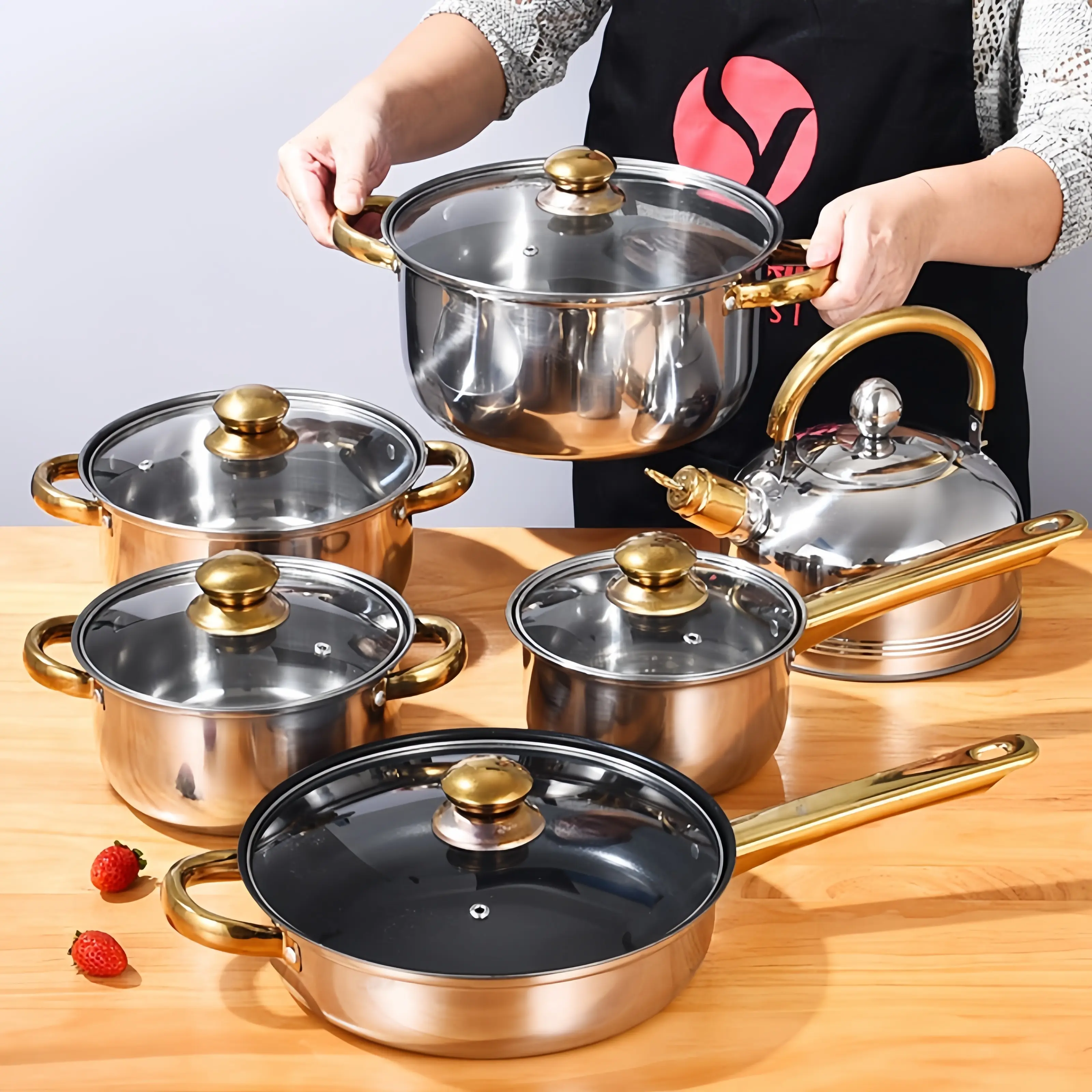 Invitations Cookware 查看[12PCS Cookware Set Non Stick Frying Pan Induction Cookware Set Non ...