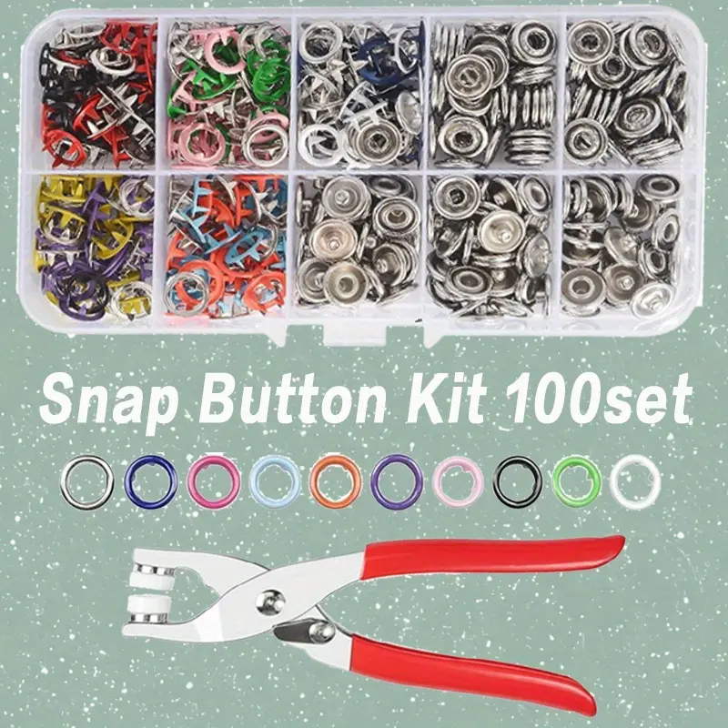 查看[100 sets Buttons & Pliers Tool Kit, Copper Snap Button Kit with ...