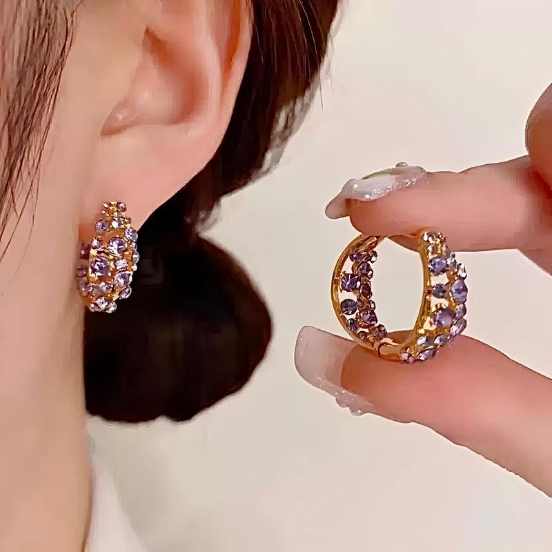Jewlpire 14K Gold Plated Hoop Earrings For Women, 20mm 14K Gold Plated Hoop Earrings Set Lightweight Small Huggie Earring 2 Pcs - 02 Style