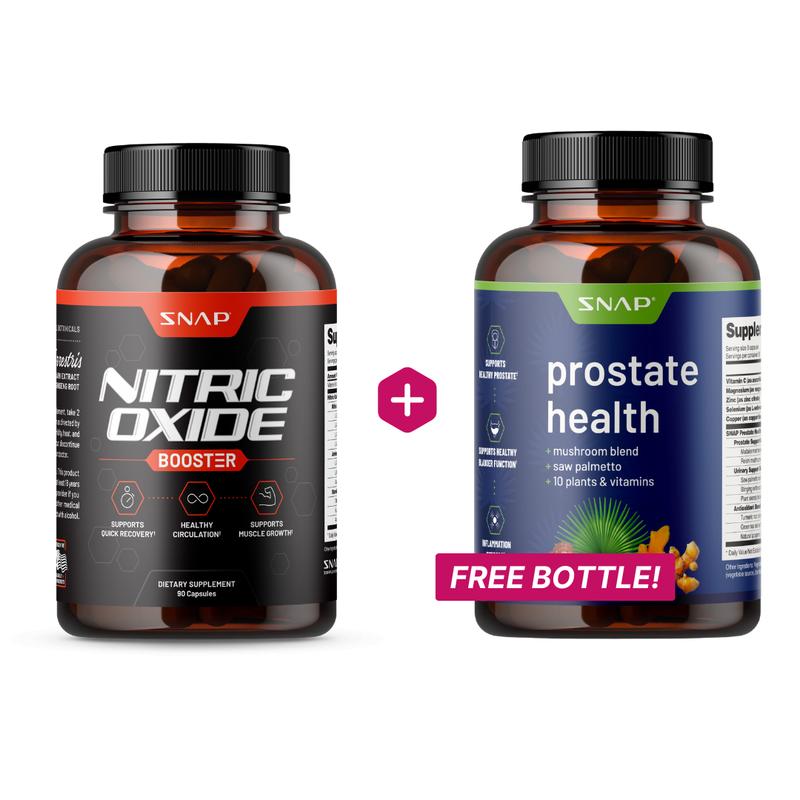 Snap Supplements - Nitric Oxide Booster 90ct + Prostate Health Bundle - Natural Supplement Capsules - Support Blood Circulation & Prostate Health