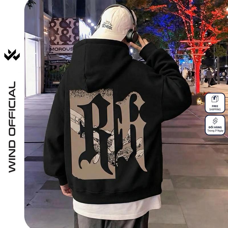 查看[Áo hoodie nam nữ WIND Chữ R áo khoác zip dây kéo nỉ bông thời trang ...