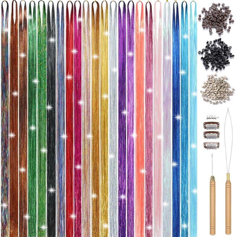 查看[22 Colors Hair Tinsel Kit, 7800 Strands 48 Inch Glitter Tinsel Hair ...