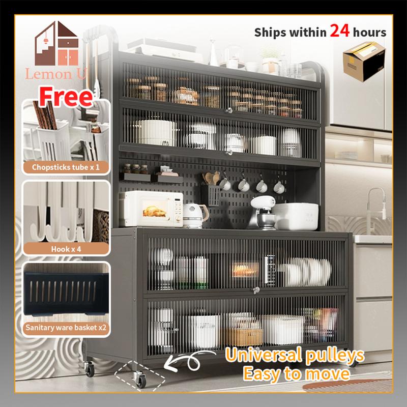 5/6 Layers Cabinet Kitchen Shelves Multi-Functional Cupboard Kitchen ...