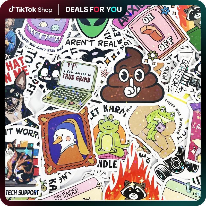 Silly Sticker Ideas 200 Pcs Holographic Funny Meme Stickers Pack – Wat TikTok爆款商品分析 - GMV ...