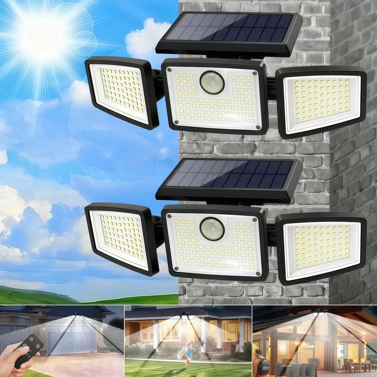 查看[2 Pack LED Motion Sensor Solar Lights Outdoor IP65 Waterproof with 3 ...