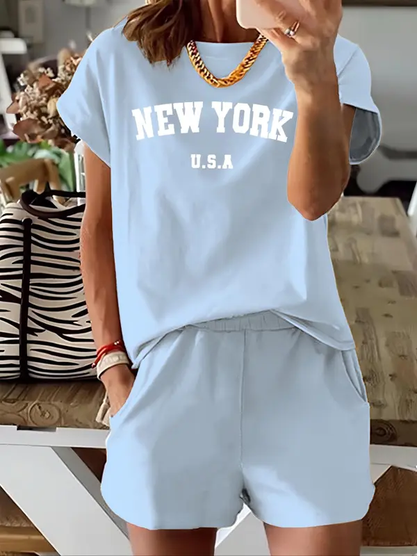 Two-Piece Set Women's Letter Print Short Sleeve Te TikTok爆款商品分析 - GMV ...