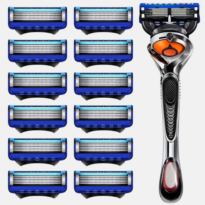 查看[Men's 5 Layer Blade Razor, 13pcs/set Manual Shaving Razor with ...