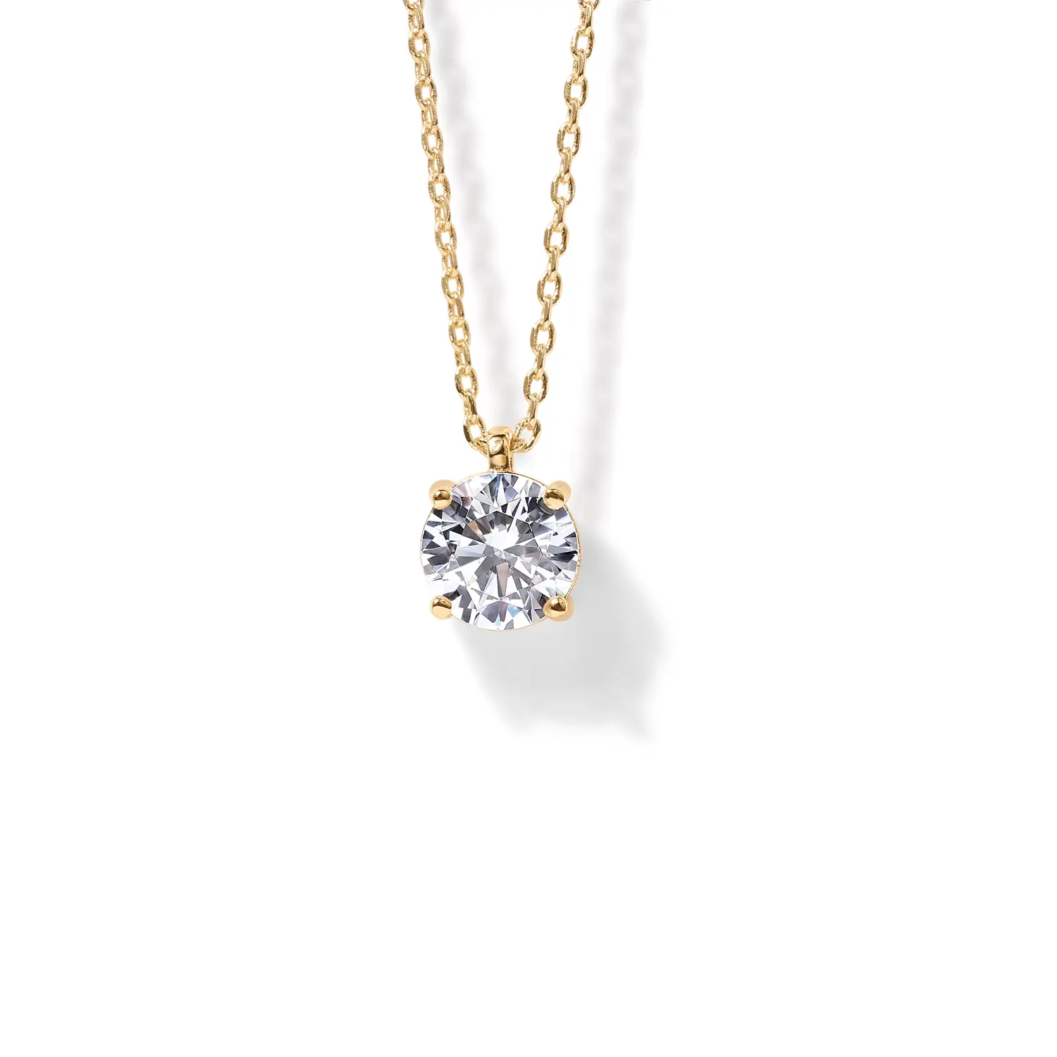 PAVOI 14K Gold Plated Cubic Zirconia Pendant Necklace for Women - Elegant Simulated Diamond Necklace with Adjustable Slider Chain - Gold Jewelry Gifts