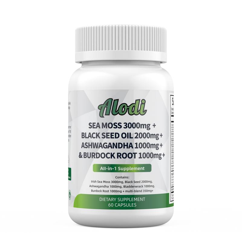 Sea Moss Capsules with Black Seed Oil, Ashwagandha, Bladderwrack, Turmeric + more