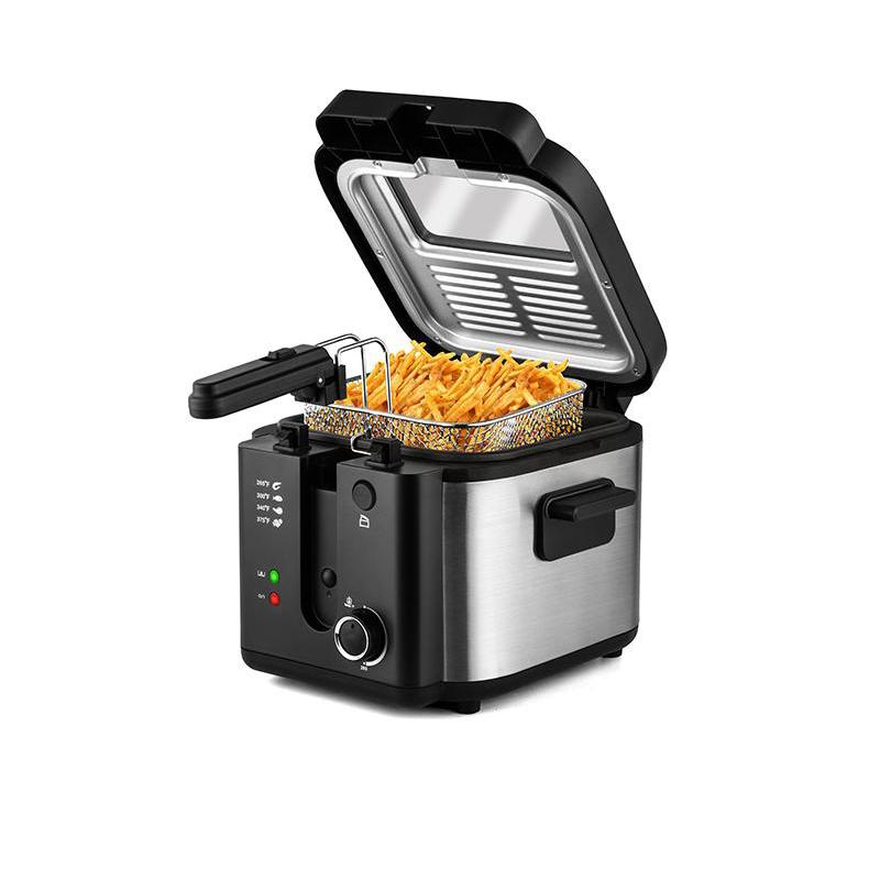 SUSTEAS Deep Fryer with Basket, 1500W Electric Deep Fryer, Temperature Control, Removable Lid, 2.6QT Non-Stick Inner Pot, Easy to Clean Cooker Springtok Cooking Food summerwins,home essentials
