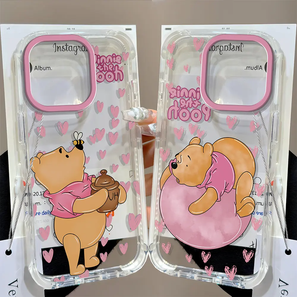 查看[Pink cute Winnies The Pooh Phone Case For iPhone 17 16 15 14 13 12 ...