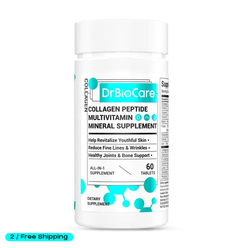 DrBioCare Collagen Peptides, Vitamin & Mineral, Contains Vitamin d3, Girl Vitamin C, Probiotics,Vitamin E, Vitamin b & Multivitamin woman & female, everyone