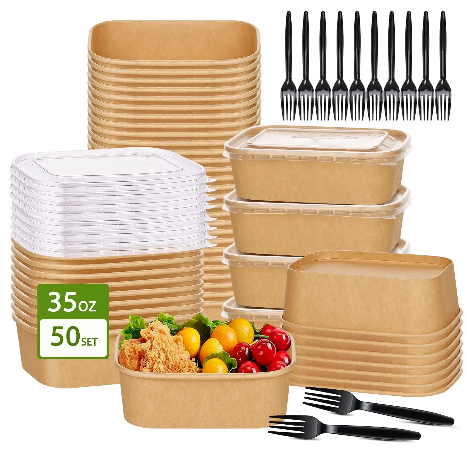 50Pack Disposable Kraft Paper Bowls with Lids and TikTok爆款商品分析 - GMV/销量 ...