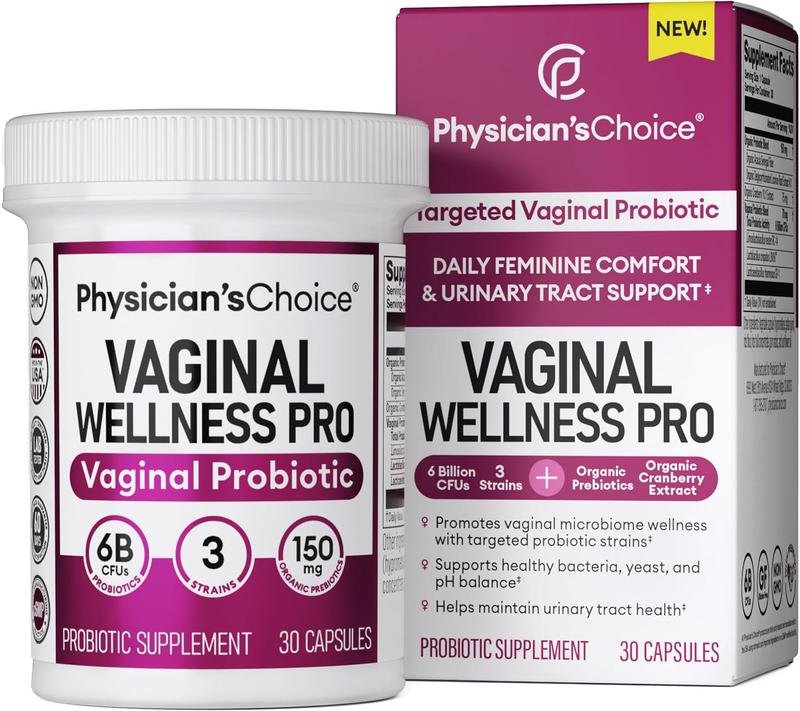 Physician's Choice Women's Wellness Probiotic - Daily Supplement Supports pH Balance, Odor Control, Feminine Microbiome & Flora Health with Cranberry