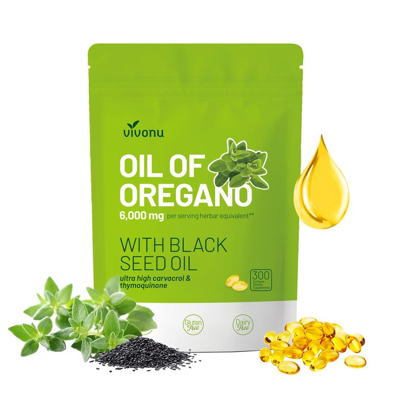 Oil of Oregano 300 Capsules with Black Seed Oil | Natural Antioxidants for Fitness | Nutritional Support | Highly Effective Botanicals Edible Dietary Supplement