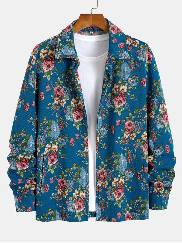 Trendy Street Men's Zipper Cardigan American Loose Casual  Long Sleeve Sweater Jacket  Autumn Embroidery Knitted Coat Tops