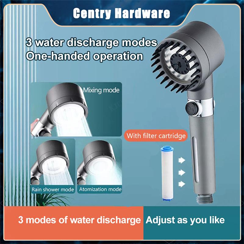 查看[4 In 1 Massage Shower Head 3 Mode High Pressure Water Saving ...