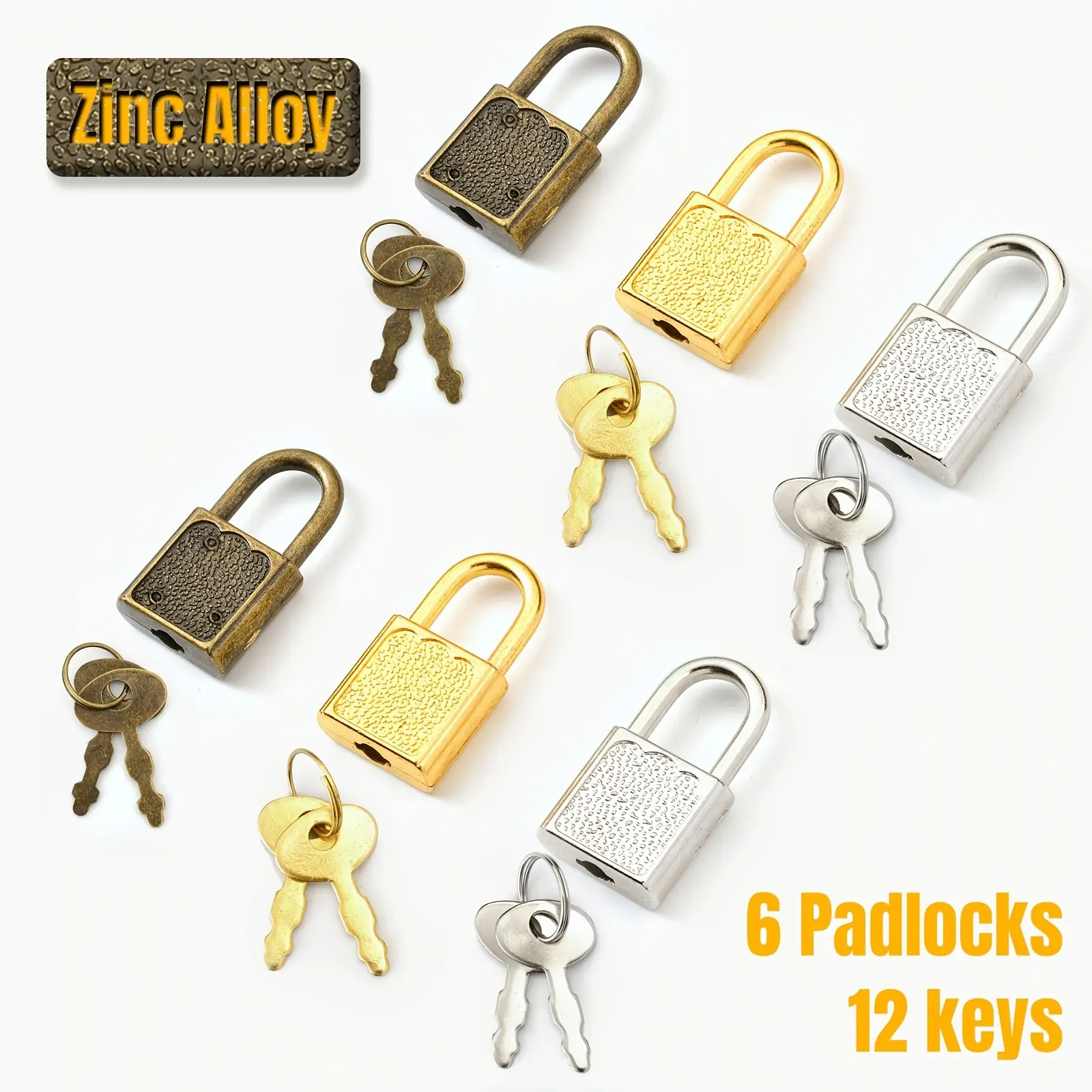 Mini Lock Set Fun Vintage Mini Lock Set with Dual Keys, Alloy Materi TikTok爆款商品分析 - GMV ...